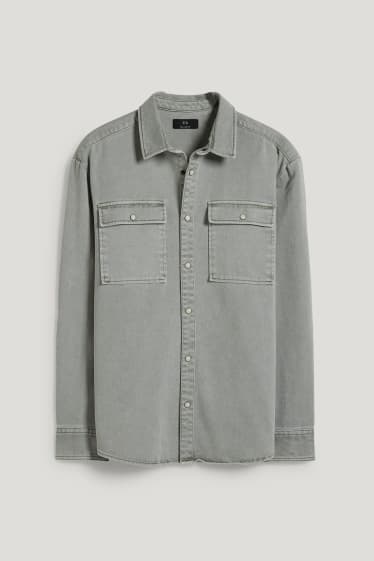 Clockhouse Boys - Camicia - relaxed fit - collo all'italiana - grigio