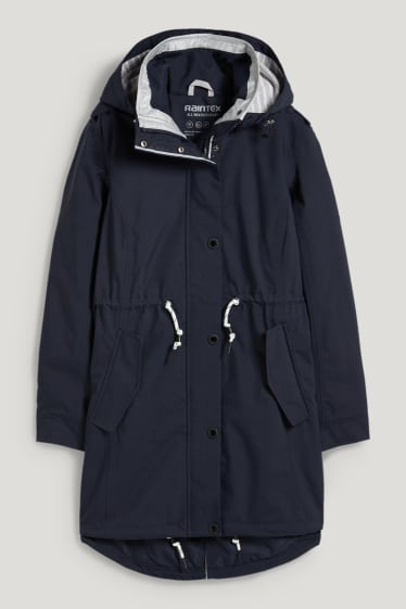 Donna - Giacca impermeabile con cappuccio - blu scuro