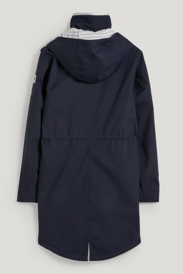 Donna - Giacca impermeabile con cappuccio - blu scuro