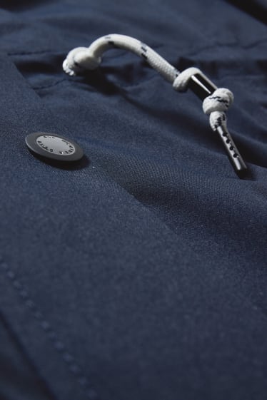 Donna - Giacca impermeabile con cappuccio - blu scuro