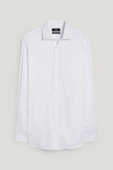 Heren - Business-overhemd - regular fit - cut away - gemakkelijk te strijken - wit