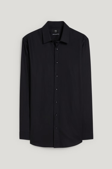 Herren - Businesshemd - Slim Fit - Kent - bügelleicht - schwarz