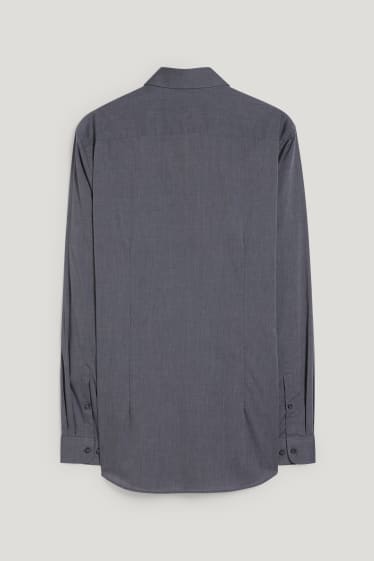 Hommes - Chemise de bureau - slim fit - col kent - facile à repasser - gris