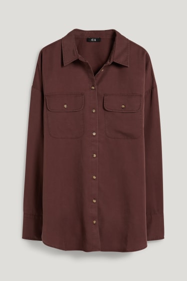 Damen - Bluse - dunkelbraun