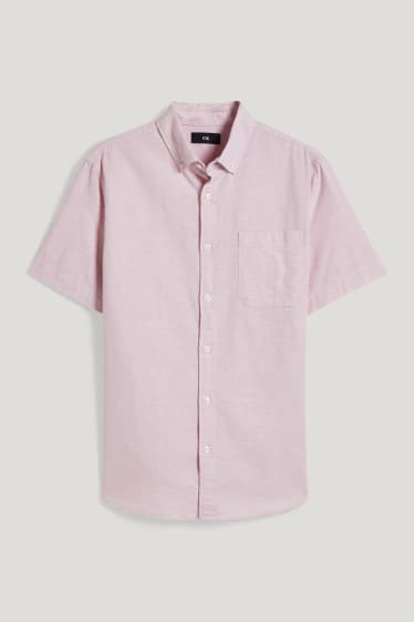 Hommes - Chemise - regular fit - col button-down - rose