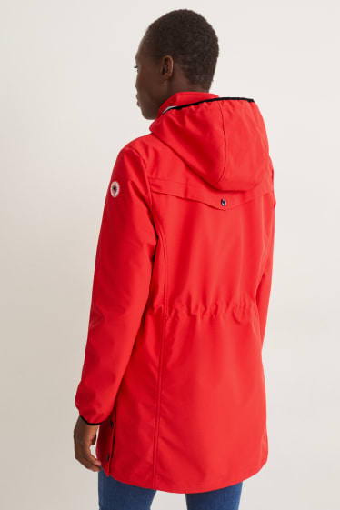 Donna - Giacca soft shell con cappuccio - rosso scuro
