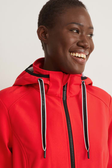 Donna - Giacca soft shell con cappuccio - rosso scuro