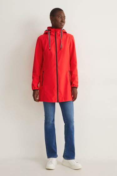 Donna - Giacca soft shell con cappuccio - rosso scuro