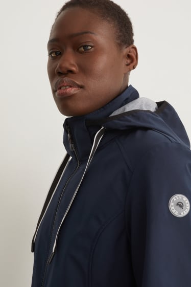 Femmes - Veste souple à capuche - bleu foncé
