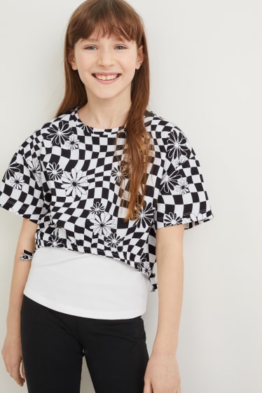 Kids Girls - Set - tricou cu mânecă scurtă și top - 2 piese - negru
