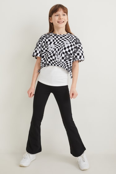 Kids Girls - Set - tricou cu mânecă scurtă și top - 2 piese - negru