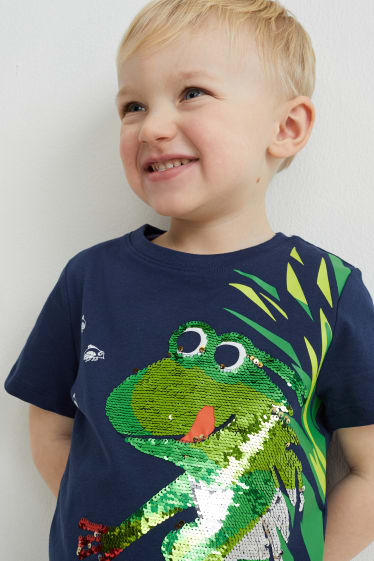 Toddler Boys - T-shirt - glanseffect - donkerblauw