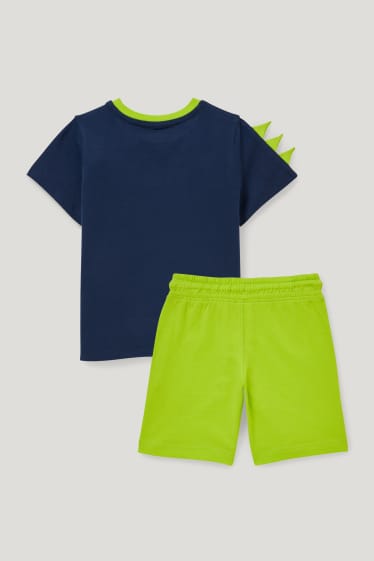 Exklusiv Online - Set - Kurzarmshirt und Sweatshorts - 2 teilig - grün / dunkelblau