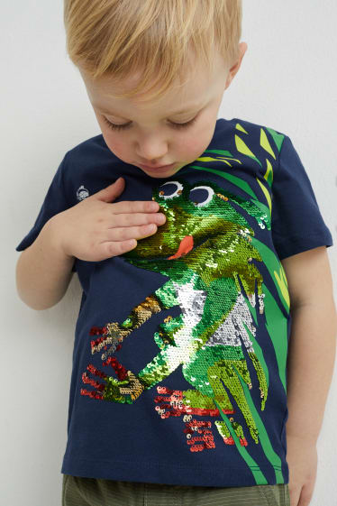 Toddler Boys - T-shirt - glanseffect - donkerblauw