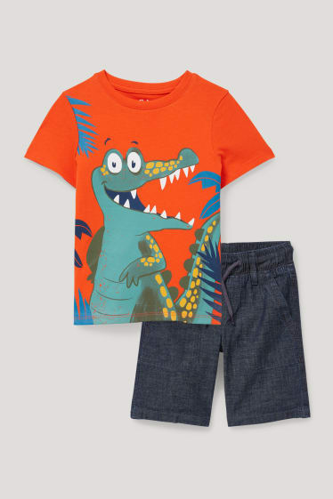 Garçons - Ensemble - T-shirt et short - 2 pièces - orange