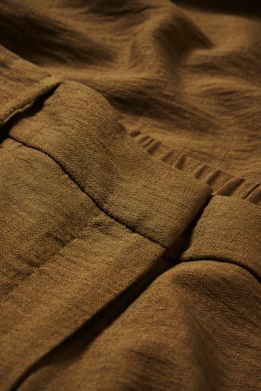 Femei - Pantaloni de stofă - talie înaltă - wide leg - verde închis