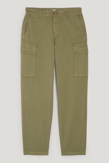Pánské - Cargo kalhoty - relaxed fit - zelená