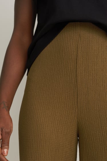 Donna - Pantaloni in jersey - gamba ampia - verde scuro