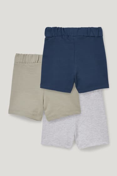 Baby Boys - Multipack 3 buc. - pantaloni scurți trening bebeluși - albastru / gri