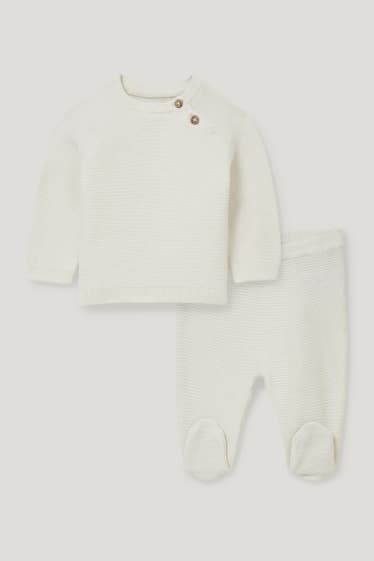 Baby Girls - Baby outfit - 2 piece - cremewhite