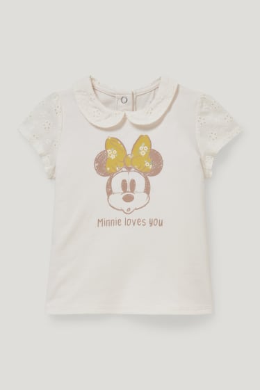 Baby Girls - Minnie Maus - Baby-Outfit - 2 teilig - weiß / gelb