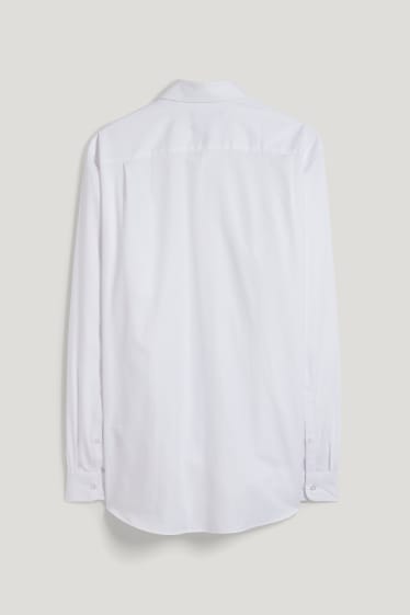 Mężczyźni - Koszula biznesowa - regular fit - kołnierzyk kent - dobrze się prasuje - biały
