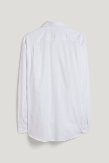 Hommes - Chemise de bureau - regular fit - col kent - facile à repasser - blanc