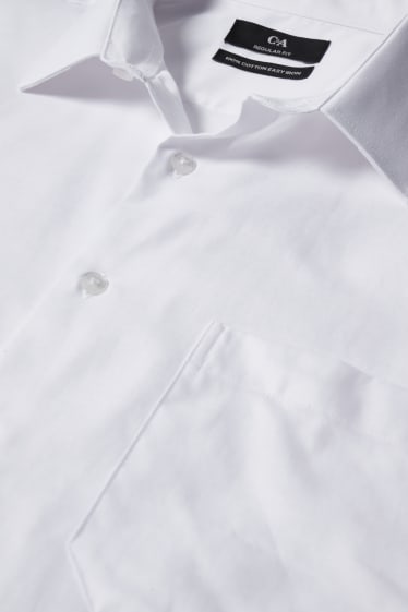 Hommes - Chemise de bureau - regular fit - col kent - facile à repasser - blanc