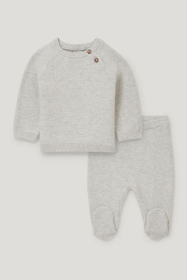 Exkluzivní online - Outfit pro miminka - 2dílný - světle šedá