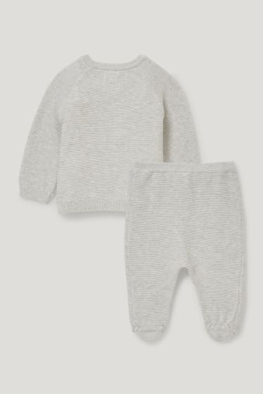 Exkluzivní online - Outfit pro miminka - 2dílný - světle šedá