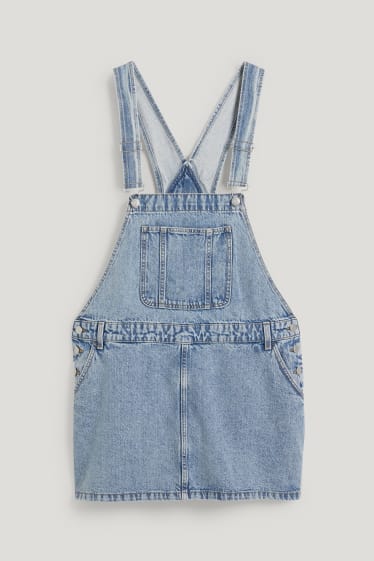 Femei XL - CLOCKHOUSE - rochie-salopetă din denim - denim-albastru deschis