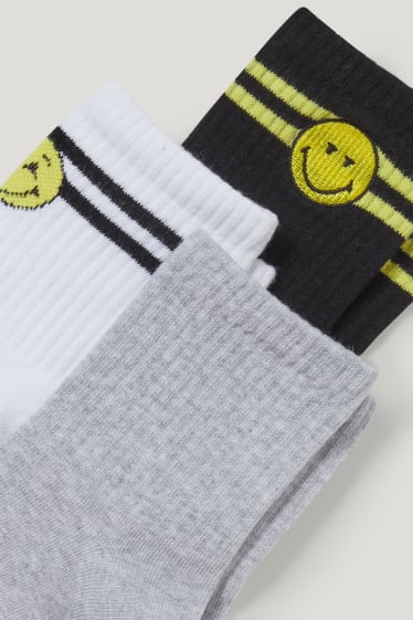 Femei - Multipack 3 perechi - șosete cu motive - SmileyWorld® - alb