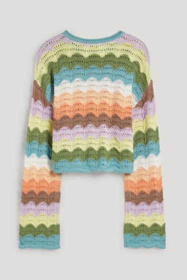 Clockhouse Girls - CLOCKHOUSE - pulover crop - cu dungi - multicolor