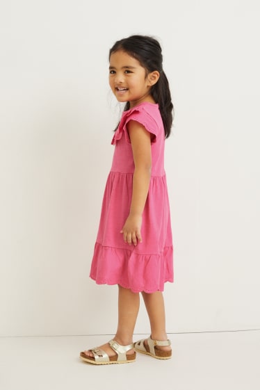 Exclusief online - Set - jurk en tasje - 2-delig - fuchsiarood