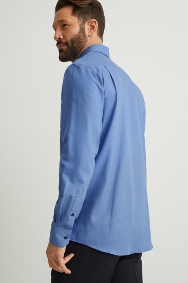 Uomo - Camicia business - regular fit - colletto alla francese - facile da stirare - blu