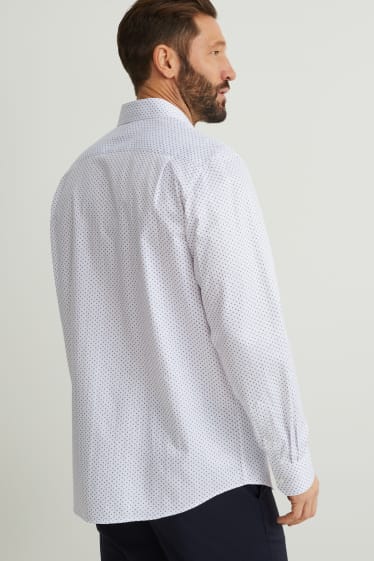 Men - Business shirt - regular fit - cutaway collar - easy-iron - white