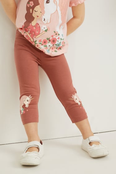 Toddler Girls - Multipack 3er - Einhorn - Leggings - braun / rosa