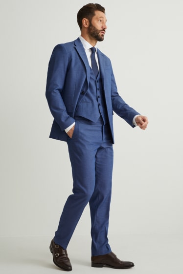 Heren - Kostuum met stropdas - regular fit - 4-delig - blauw