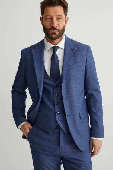Herren - Anzug mit Krawatte - Regular Fit - 4 teilig - blau