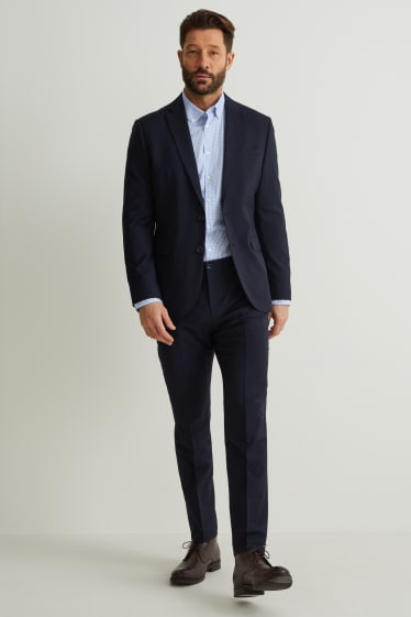 Hombre - Camisa de oficina - slim fit - button down - de planchado fácil - azul claro
