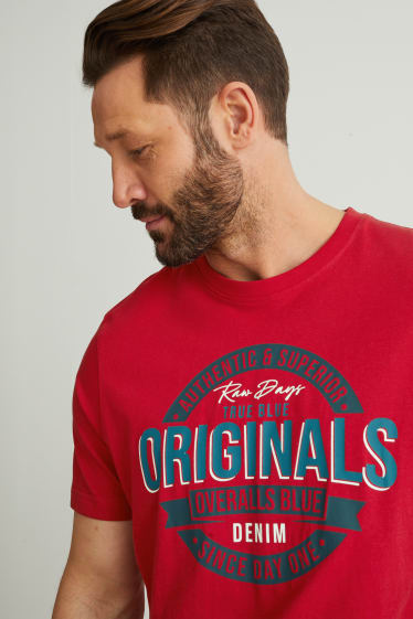 Men - T-shirt - dark red