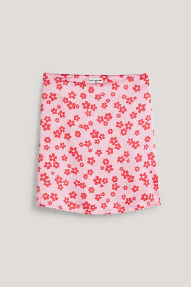 Clockhouse femme - CLOCKHOUSE - mini-jupe - à fleurs - rose