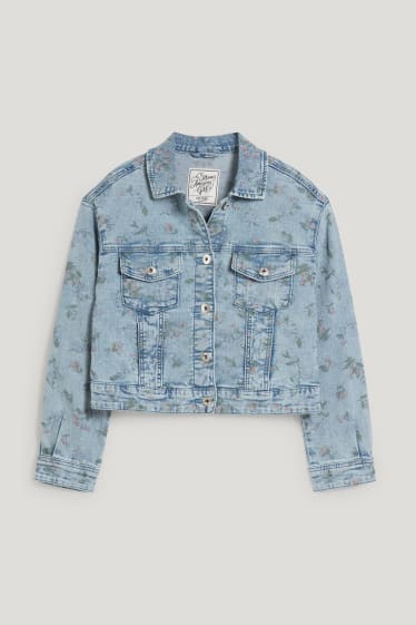 Kids Girls - Jachetă din denim - cu flori - denim-albastru deschis