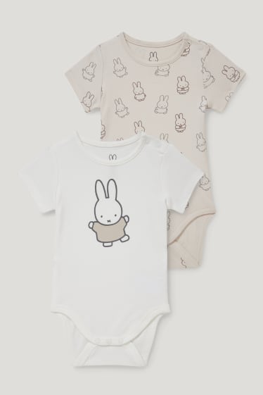 Bebés niños - Pack de 2 - Miffy - bodies para bebé - blanco / beis
