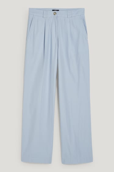 Mujer - Pantalón de tela - high waist - wide leg - azul claro
