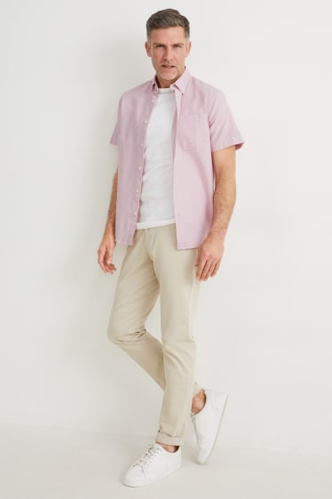 Hommes - Chemise - regular fit - col button-down - rose