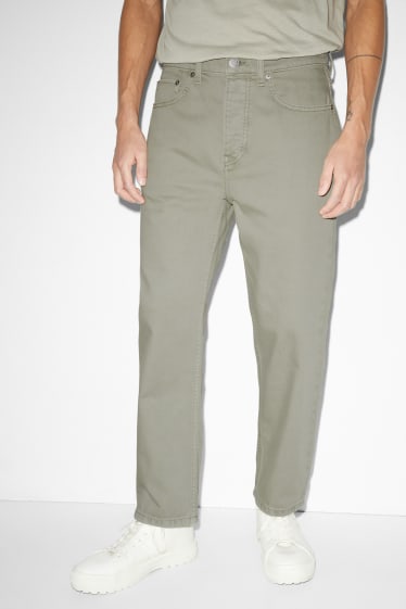 Clockhouse pro kluky - Crop regular jeans - mátově zelená