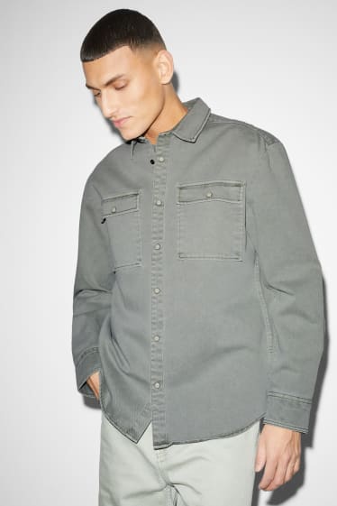 Clockhouse Boys - Camicia - relaxed fit - collo all'italiana - grigio