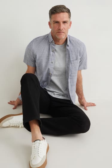 Hommes - Chemise - regular fit - col button-down - gris