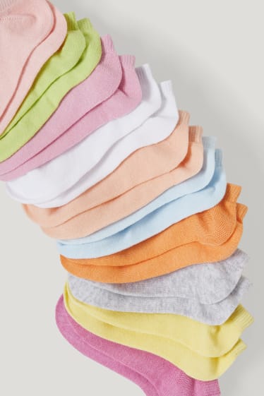Filles - Lot de 10 paires - chaussettes de sport - orange / jaune